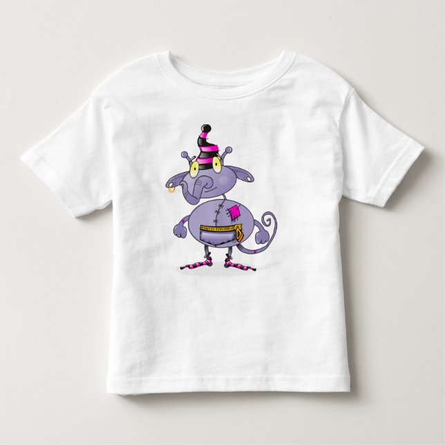 Camiseta Infantil Monstro dos desenhos animados - remendos! (Frente)