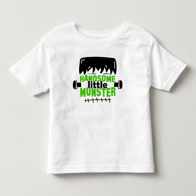 Camiseta Infantil Monstro Frankenstein de Halloween Bonitinho (Frente)