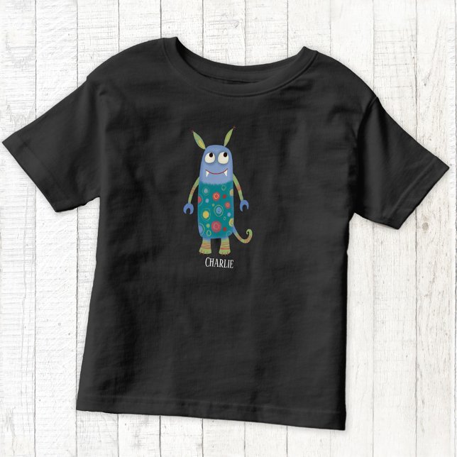 Camiseta Infantil Monstros Bons Personalizados (Cute monsters personalized name t-shirt)