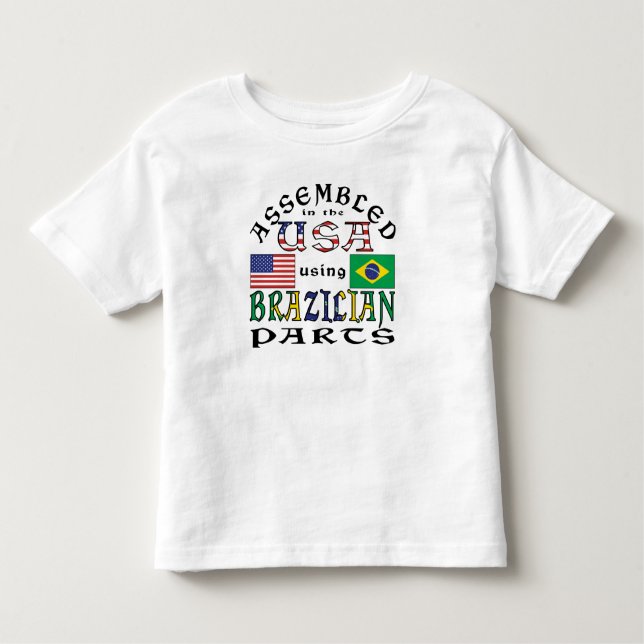 Camiseta Infantil Montado nos EUA usando peças brasileiras (Frente)