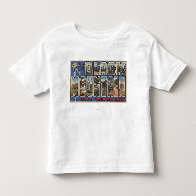 Camiseta Infantil Montanha preta, North Carolina (Frente)