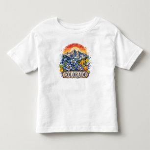 Camiseta Infantil Montanhas de Aquarela do Colorado PNG Design do Es