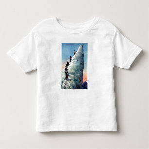 Camiseta Infantil Montanhistas de montanha que tentam ascensão um