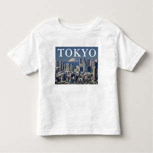 Camiseta Infantil Monte Fuji Distrito de Shinjuku Skyline Tokyo Ja