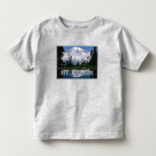 Camiseta Infantil Monte Rainier   Reflexo em uma Lagoa da Montanha