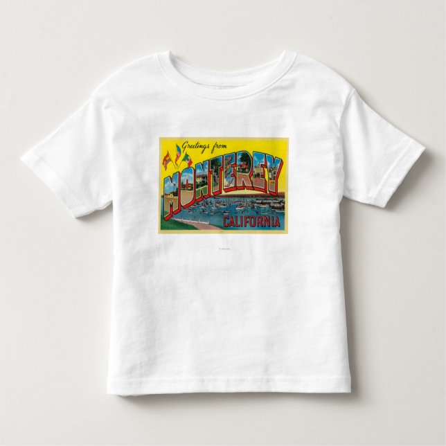Camiseta Infantil Monterey, Califórnia - grandes cenas da letra (Frente)