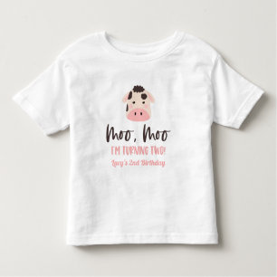 Camiseta Infantil Moo, estou a fazer duas festas de segundo aniversá