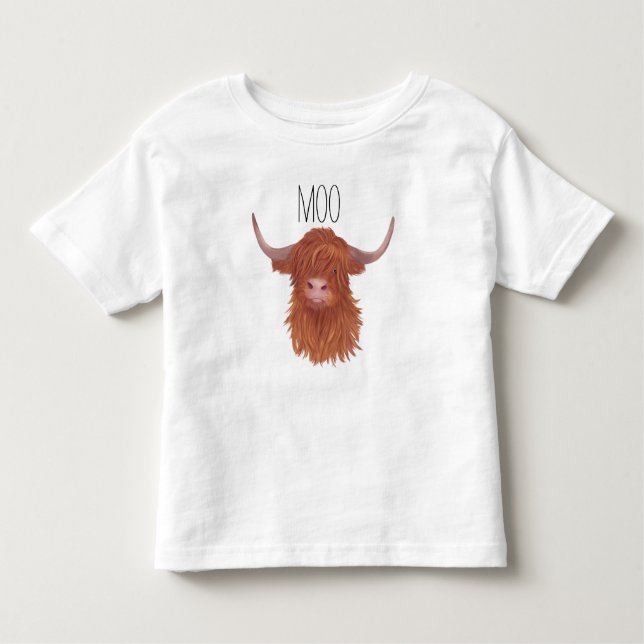 Camiseta Infantil Moo Highland Cow  (Frente)