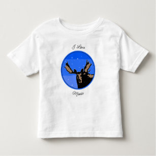 Camiseta Infantil Moose no inverno - Arte original sobre a vida selv