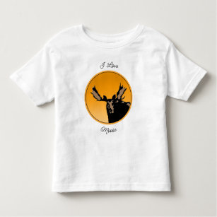 Camiseta Infantil Moose no Sunset - Arte original sobre a vida selva
