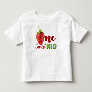 Camiseta Infantil Morango Um Primeiro Aniversário