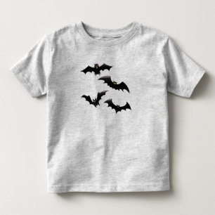 Camiseta Infantil Morcegos Pretos Voadores Assustadores Clássicos de