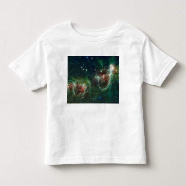 Camiseta Infantil Mosaico infravermelho das nebulosas do Coração e d (Frente)
