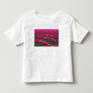 Camiseta Infantil Mostrar jardim de bulbos de tulipas de floração pr