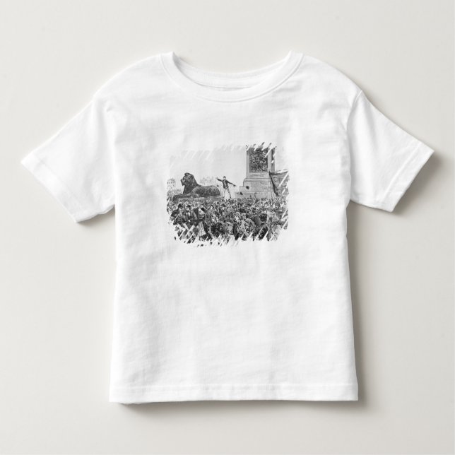 Camiseta Infantil Motins no West End de Londres (Frente)