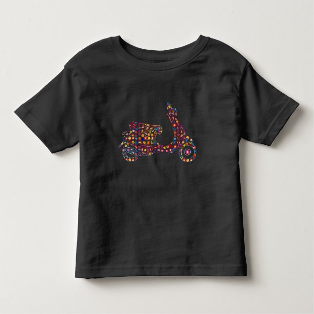 Camiseta Infantil Motociclo com motor de Patinete com ventilador (Frente)