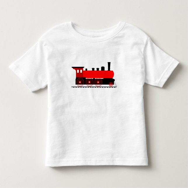 Camiseta Infantil Motor a vapor vermelho (Frente)
