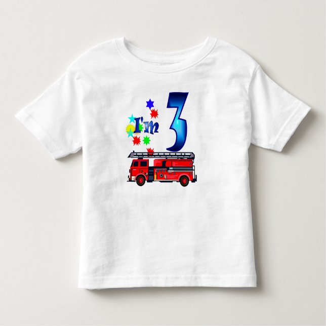 Camiseta Infantil Motor de aniversário de 3 anos (Frente)