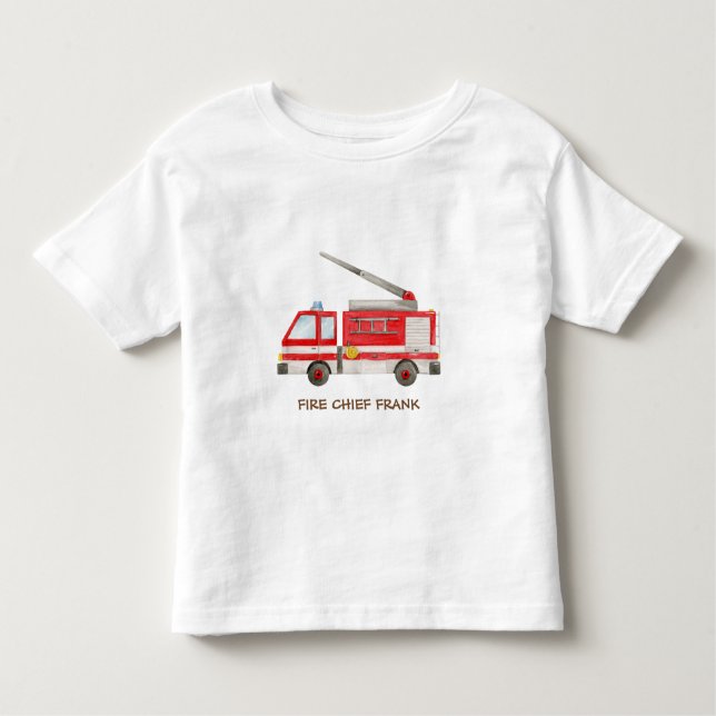 Camiseta Infantil Motor de Fogo do Comandante de Bombeiros (Frente)