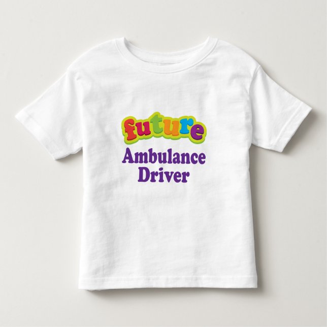 Camiseta Infantil Motorista da ambulância (futuro) para a criança (Frente)