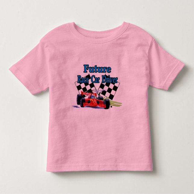 Camiseta Infantil Motorista de carro de corridas futuro (Frente)