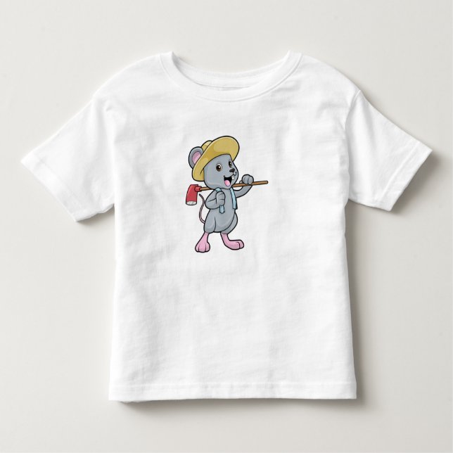 Camiseta Infantil Mouse como agricultor com Ax & Hat (Frente)