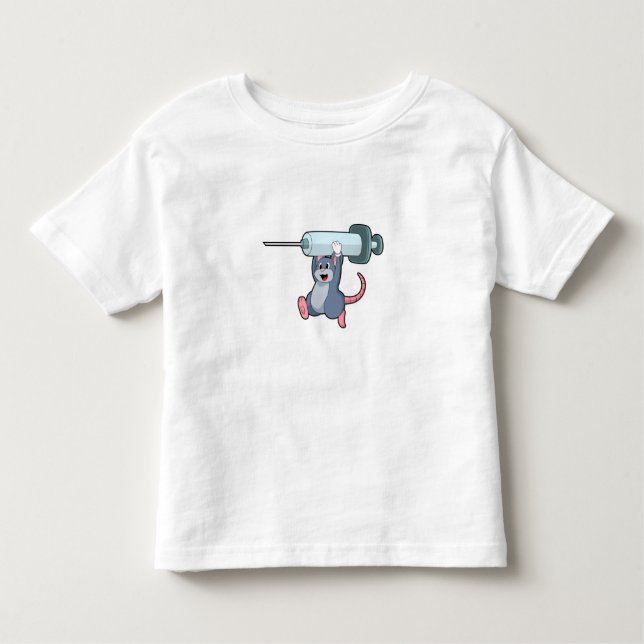 Camiseta Infantil Mouse como enfermeiro com seringa.PNG (Frente)