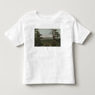 Camiseta Infantil Mt. Capa, Oregon - vista da montanha de distante