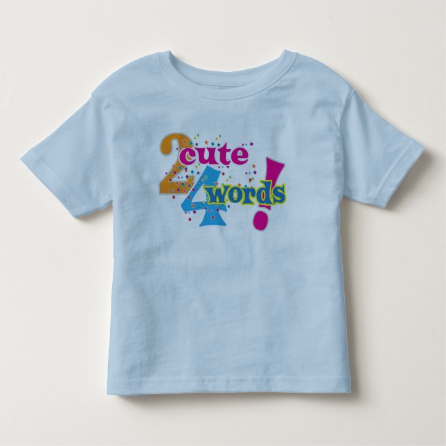 Camiseta Infantil Muito bonito para o Gráfico de Texto de Palavras (Frente)