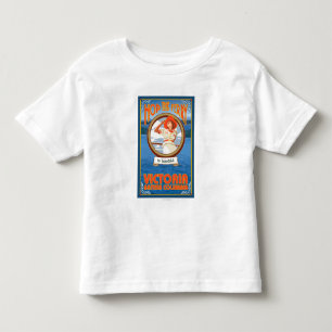 Camiseta Infantil Mulher Andando Ferry - Victoria, BC Canadá