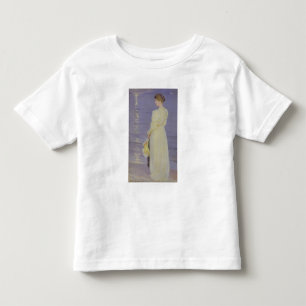 Camiseta Infantil Mulher de branco em uma praia, 1893