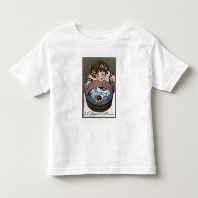Camiseta Infantil Mulher olhando para o barril de madeira (Frente)