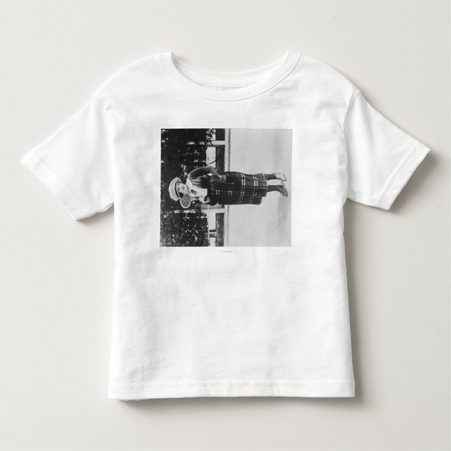 Camiseta Infantil Mulher Postando em fotografia Tênis (Frente)