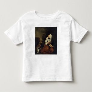 Camiseta Infantil Mulher Velha com Cão