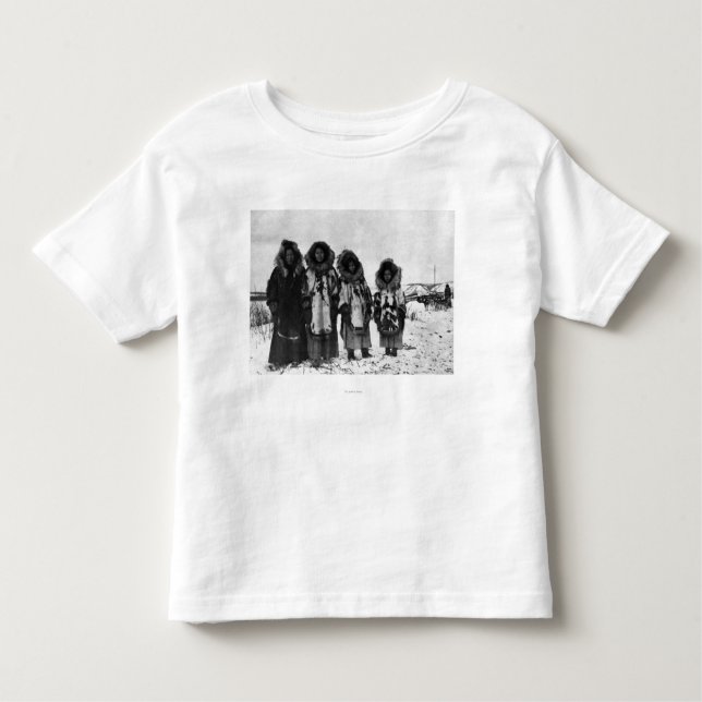 Camiseta Infantil Mulheres Eskimo na fotografia de Alaska (Frente)