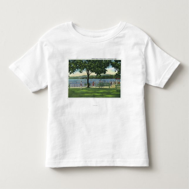Camiseta Infantil Multidões na praia e no parque em Chautauqua (Frente)
