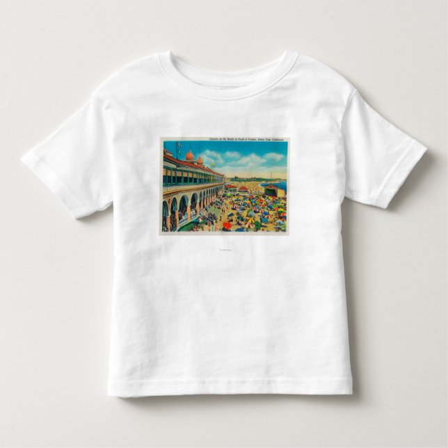 Camiseta Infantil Multidões na praia na frente do casino (Frente)