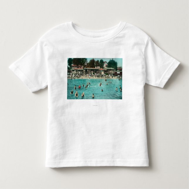 Camiseta Infantil Multidões que nadam em Alameda BeachAlameda, CA (Frente)