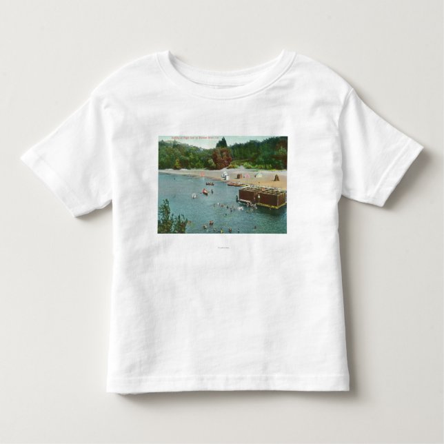 Camiseta Infantil Multidões que nadam no rio do russo (Frente)