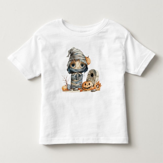 Camiseta Infantil Múmia da patcheira de abóbora - Sensação de bruxas (Frente)
