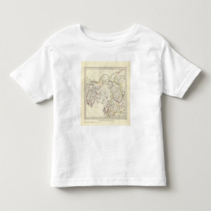 Camiseta Infantil Mundo, Lat gnomonic do Pólo Norte 45 N do proj V