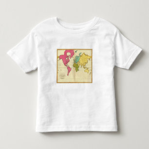 Camiseta Infantil Mundo liso do mapa
