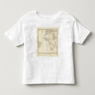 Camiseta Infantil Mundo, proj gnomonic mim África e Europa sul