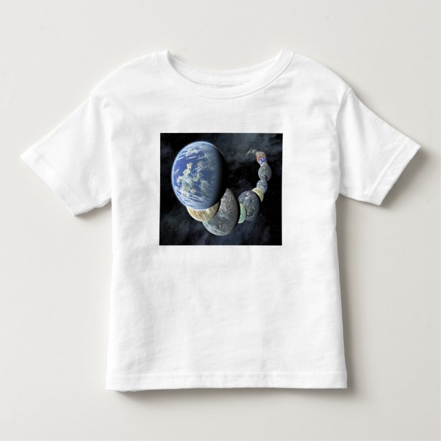 Camiseta Infantil Mundos terrestres e rochosos (Frente)