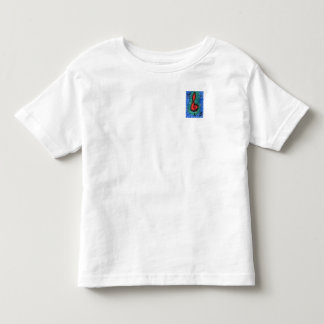 Camiseta Infantil Música ama notas musicais azuis e vermelhas tee br