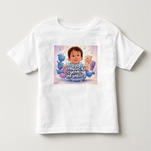 Camiseta Infantil Música y cuentos infantis (Frente)
