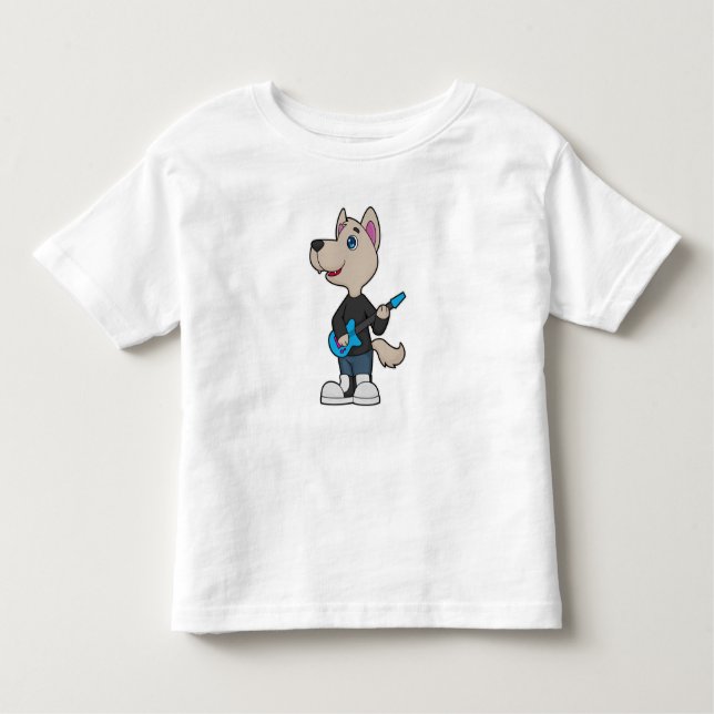 Camiseta Infantil Musical do Cão Música do Violão (Frente)