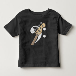 Camiseta Infantil Músico do tocador de violão da Bass Clef