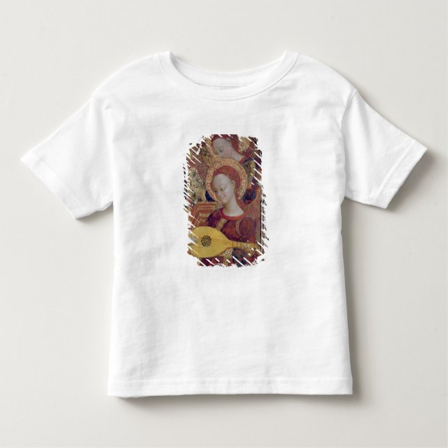 Camiseta Infantil Músicos do anjo da pintura do Virgin e da criança (Frente)