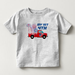 Camiseta Infantil MY 1RUA 4 de julho Red White Fireworks
